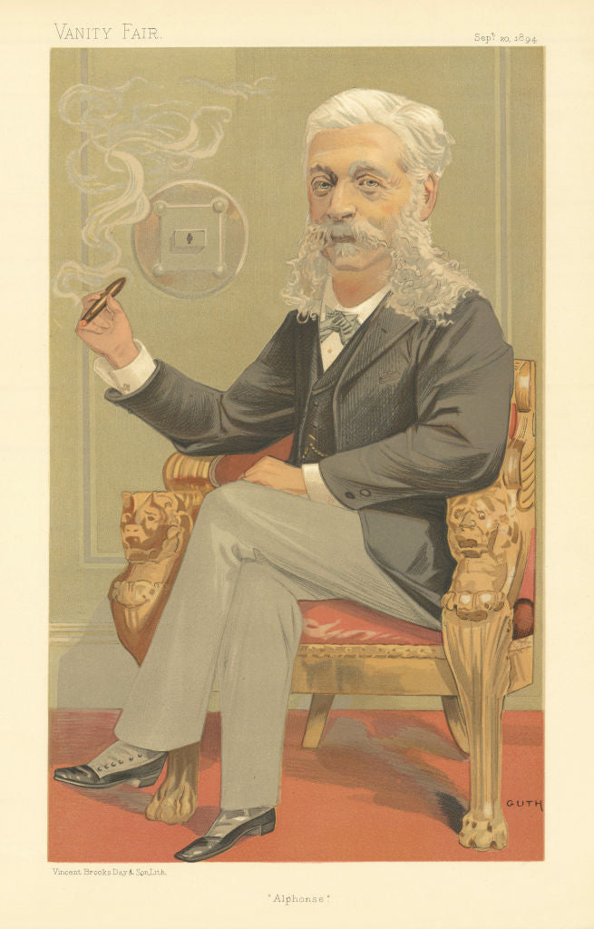 VANITY FAIR SPY CARTOON Baron A. James de Rothschild 'Alphonse' Finance 1894